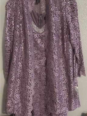 R&M Richards Lavender Lace Evening Top